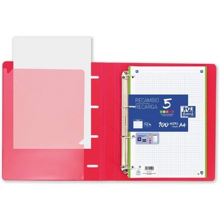 Oxford Europeanbinder Carpeta de Anillas 4 x 35mm Rojo con Recambio 100 Hojas A4+ Oxford Europeanbinder Carpeta de Anillas 4 x 35mm Rojo con Recambio 100 Hojas A4+
